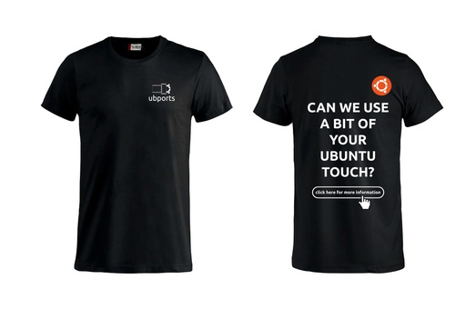 UBports T-Shirt "Can we use a bit of your Ubuntu Touch?"